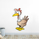 Cartoon Brown Chicken Wall Decal
