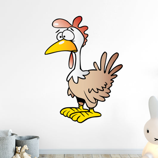 Cartoon Brown Chicken Wall Decal
