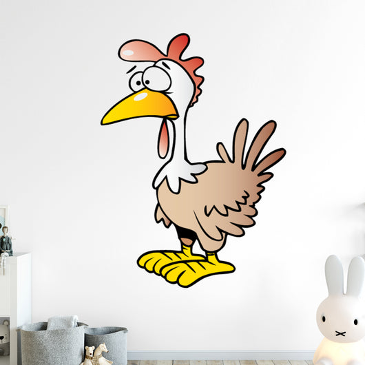Cartoon Brown Chicken Wall Decal