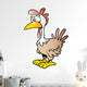 Cartoon Brown Chicken Wall Decal