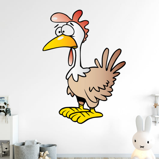 Cartoon Brown Chicken Wall Decal
