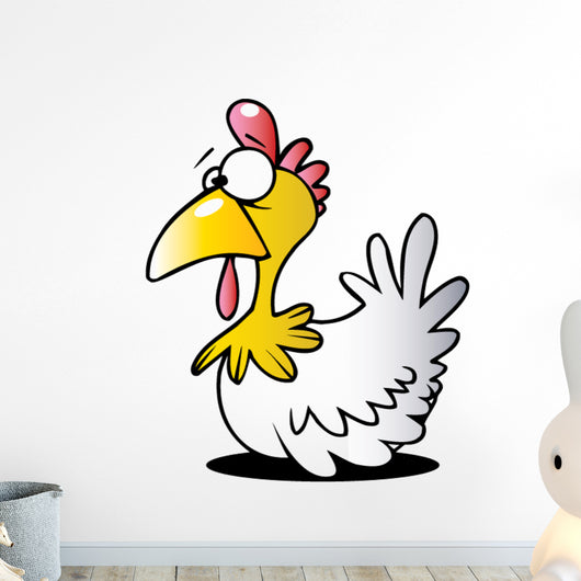 Cartoon White Chicken Wall Decal