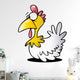 Cartoon White Chicken Wall Decal