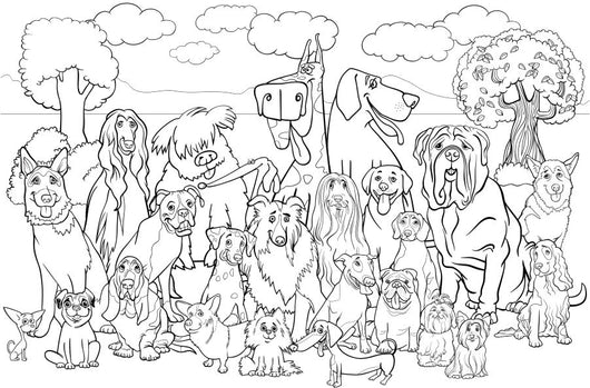 Cute Dogs Coloring Page Decal
