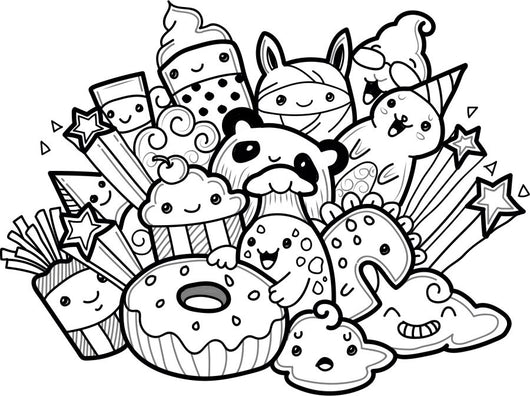 Fun Monster Doodles Coloring Page Decal