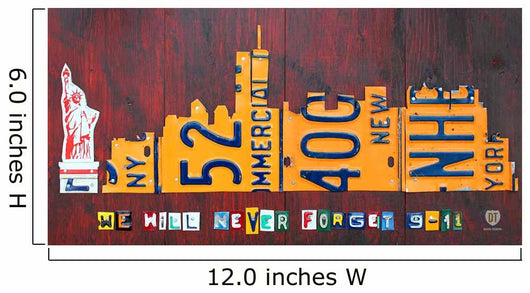 NYC License Plate Art Skyline 911 Version Wall Mural