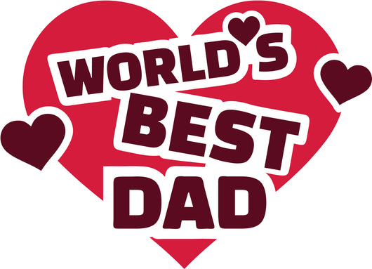 World's Best Dad with Hearts Decal