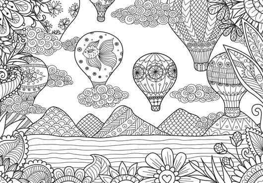 Hot Air Balloon Coloring Page Decal