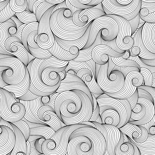 Seamless Wave Pattern Coloring Page Decal