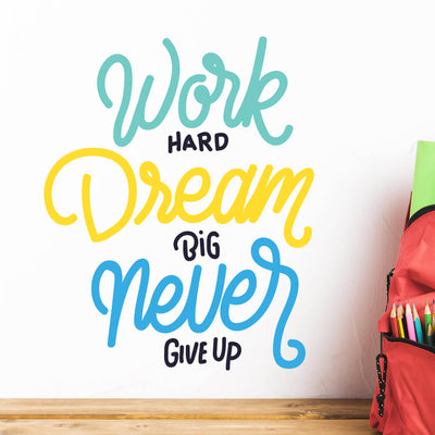 Work Hard Classroom Wall Decal