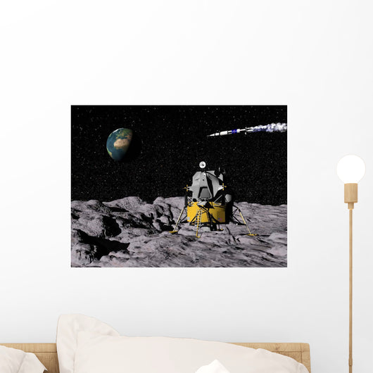 Apollo Surface Moon with Wall Decal Design 1