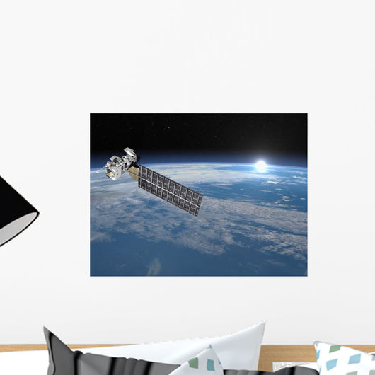 Aqua Satellite Orbiting Earth Wall Decal