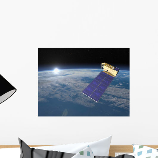 Aura Satellite Orbiting Earth Wall Decal