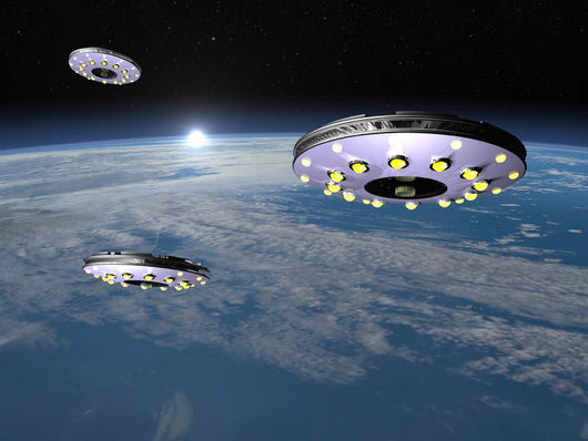 Three Ufo's Flying above Wall Decal