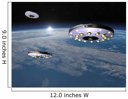 Three Ufo's Flying above Wall Decal