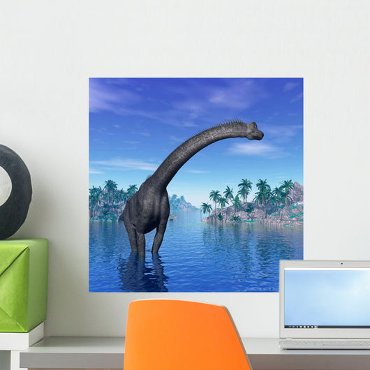 Brachiosaurus Dinosaur Tropical Climate Wall Decal