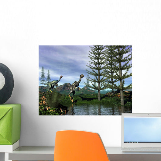 Caudipteryx Dinosaurs Water's Edge Wall Decal