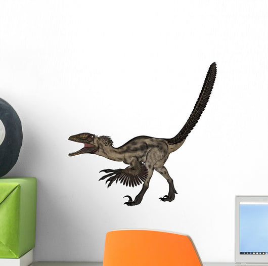 Deinonychus Dinosaur White Wall Decal Design 4