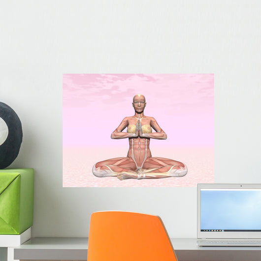 Female Musculature Performing Meditation Wall Decal