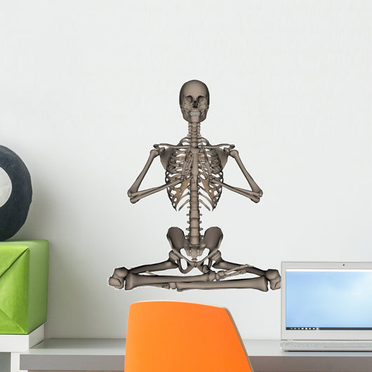 Front Human Skeleton Meditation Wall Decal Design 2