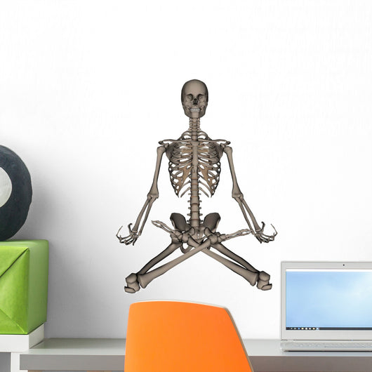 Front Human Skeleton Meditation Wall Decal Design 1