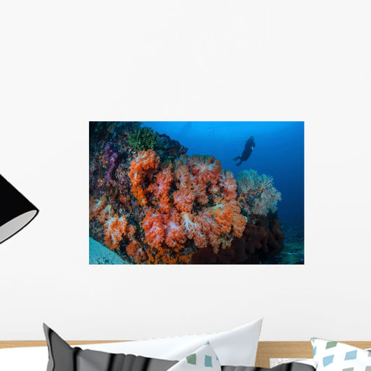 Beautiful Cluster Soft Coral Wall Decal Design 1
