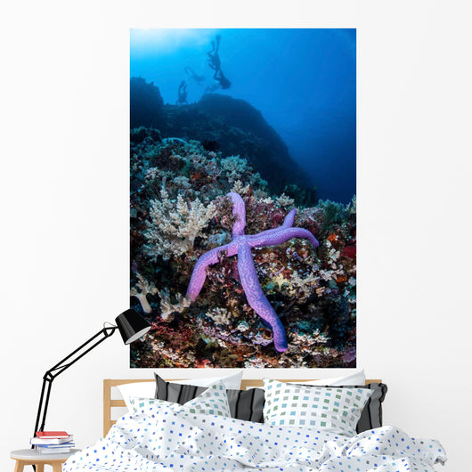 Purple Sea Star Clings Wall Decal
