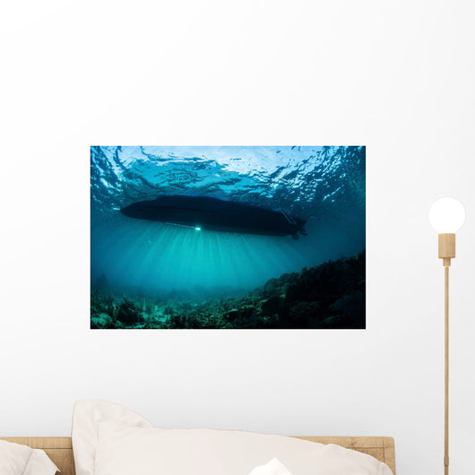 Sunlight Silhouettes Boat Floating Wall Decal