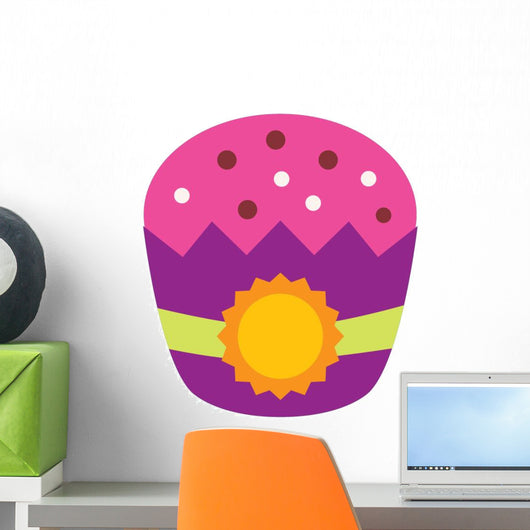 Cute Purple Cupcake with Wall Decal