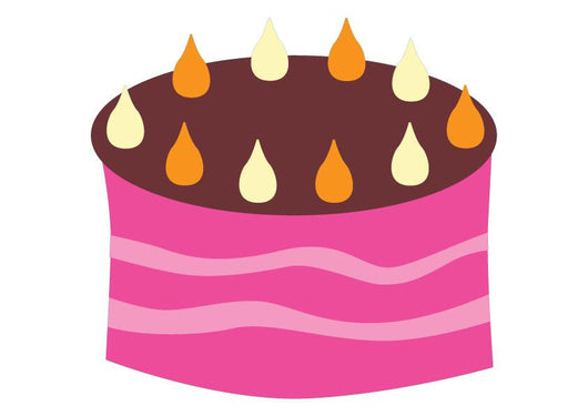 Pink Birthday Cake with Wall Decal