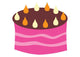 Pink Birthday Cake with Wall Decal