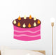 Pink Birthday Cake with Wall Decal