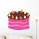 Pink Birthday Cake with Wall Decal
