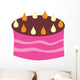 Pink Birthday Cake with Wall Decal