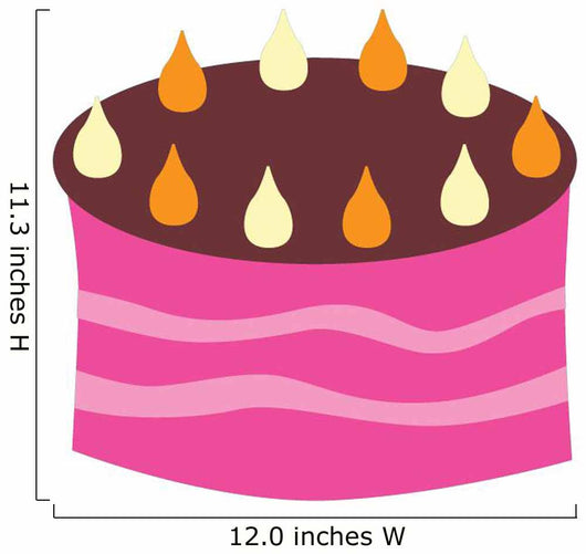 Pink Birthday Cake with Wall Decal