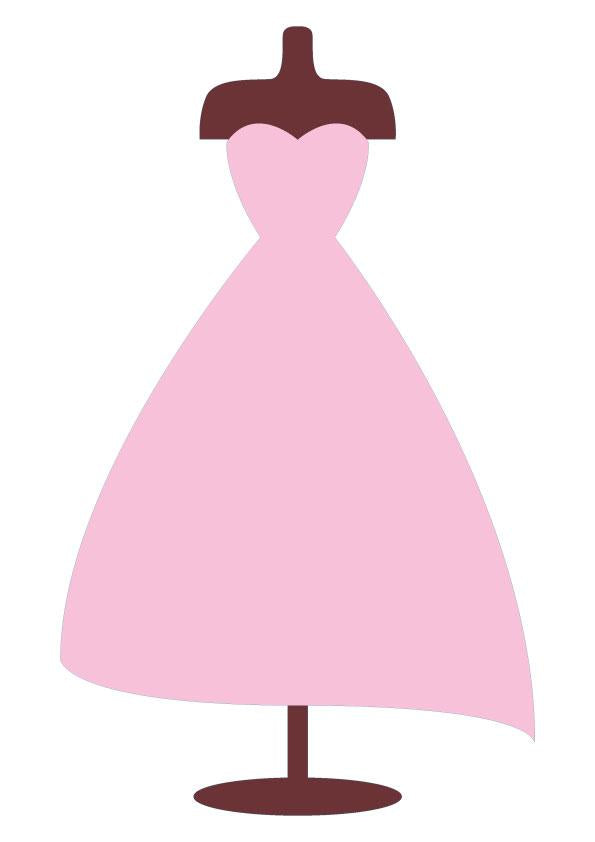 Cute Pink Cartoon Dress Wall Decal