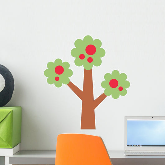 Cartoon Apple Tree Wall Decal