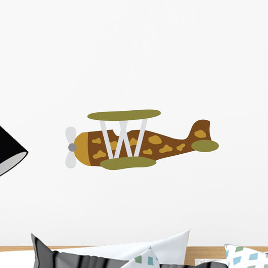 Cute Military Airplane Wall Decal