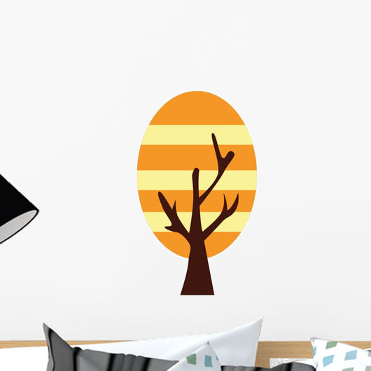 Abstract Orange Tree Wall Decal