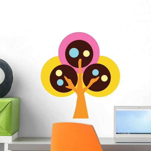 Abstract Technicolor Tree Wall Decal