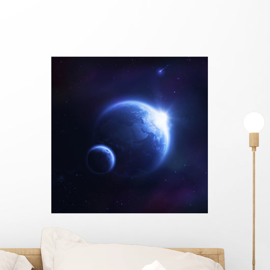 Earth and Moon Outer Wall Decal