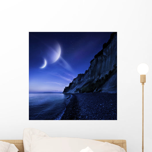 Two Planets Hover over Wall Decal