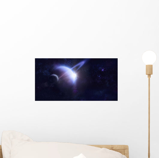 Two planets in outer space. Wall Mural