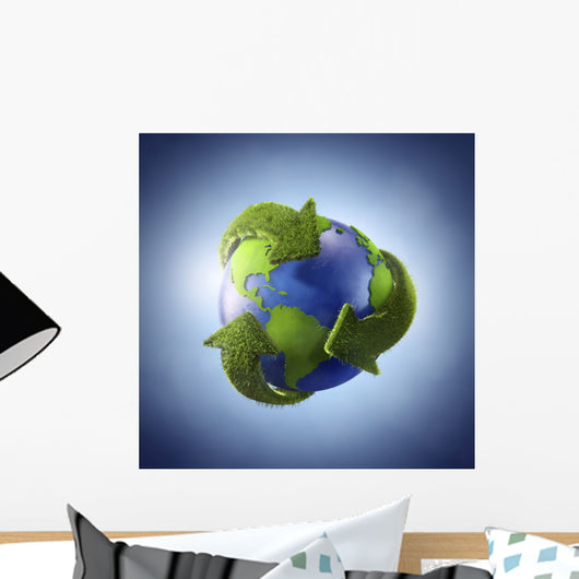 3D Rendering Planet Earth Wall Decal Design 3
