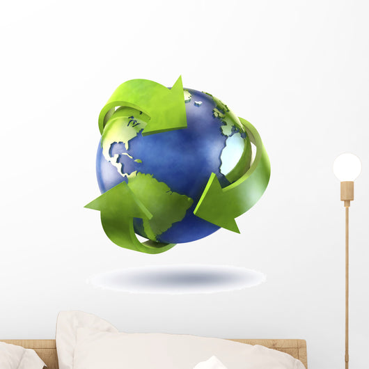 3D Rendering Planet Earth Wall Decal Design 2