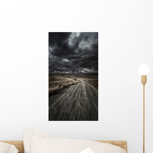 Country Road Field with Wall Decal Design 5