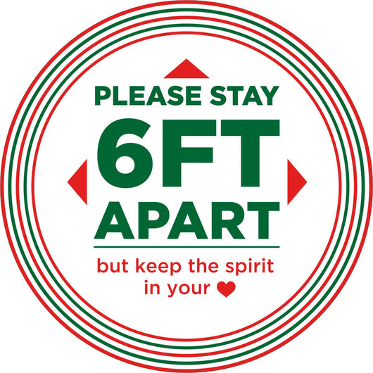 Holiday Floor Decal | Please Stay 6 Feet Apart 12