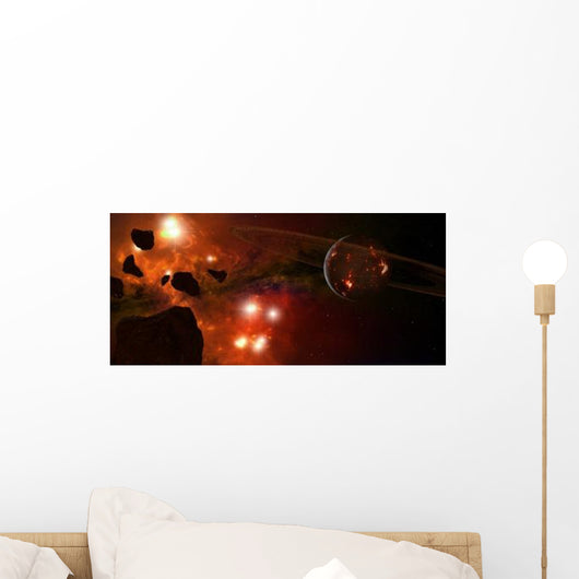Young Ringed Planet with Wall Decal