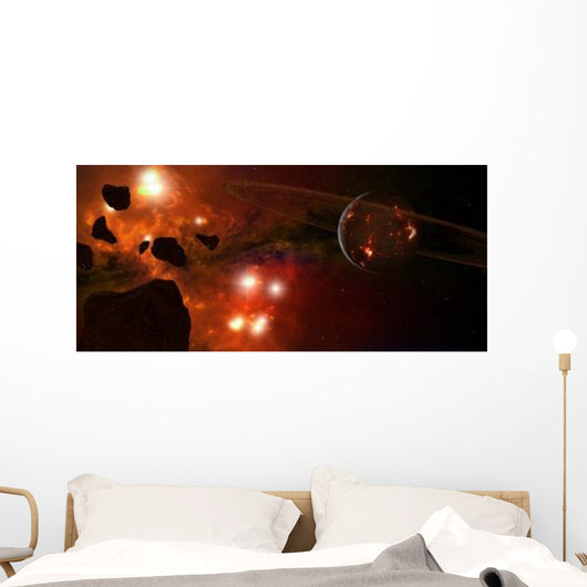 Young Ringed Planet with Wall Decal