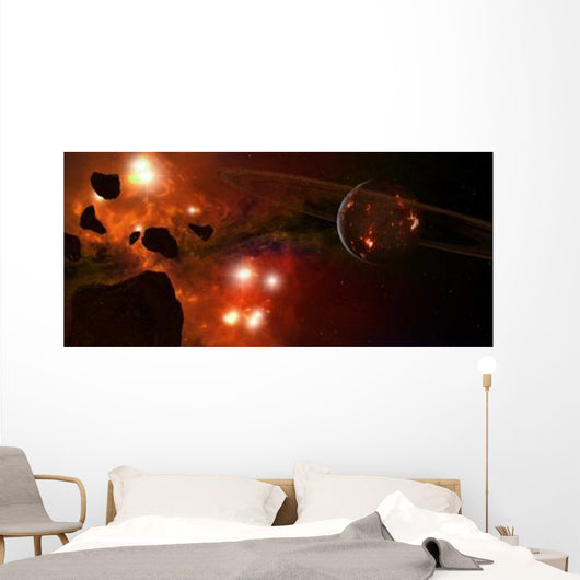 Young Ringed Planet with Wall Decal